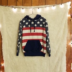 Red white and blue sweater